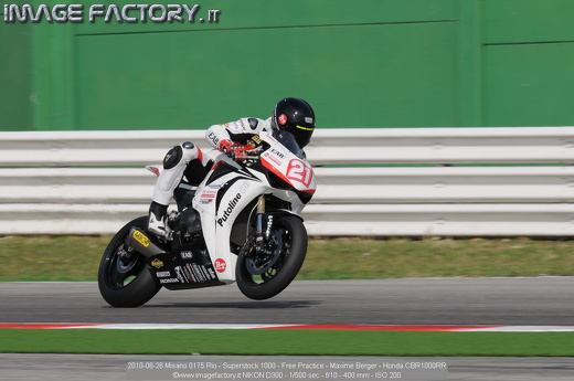 2010-06-26 Misano 0175 Rio - Superstock 1000 - Free Practice - Maxime Berger - Honda CBR1000RR